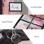 Univivi Clear Black PVC Dance Costume Bags Garment Bag 40 Inch for Dance Competitions, with 4 Medium Clear Zipper Pockets and 1 Large Back Zippered Pocket(Clear Black)