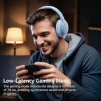 TOZO HA1 Bluetooth 5.4 Over Ear Headphones, 70H Playtime with Mic, Foldable Wireless Headset, Deep Bass Stereo Sound Customizable 32 EQ Music Mode Via Button & App for Travel and Home, Upgraded