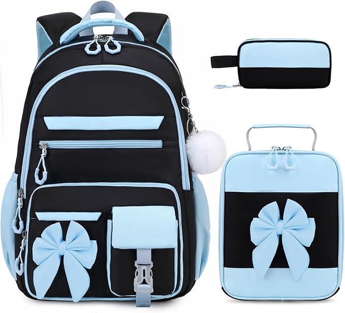 DIGOBAY Backpack for Girls, 3PCS Girls Backpack for School with Lunch Bag Pencil Case, Cute Kids Teens Bookbag for Kindergarten Elementary Preschool Middle School