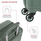 SwissGear 7366 Signature Hardside Expandable Luggage with Spinner Wheels, TSA Lock, Cup-Holder, Olive, Carry-On 19-Inch