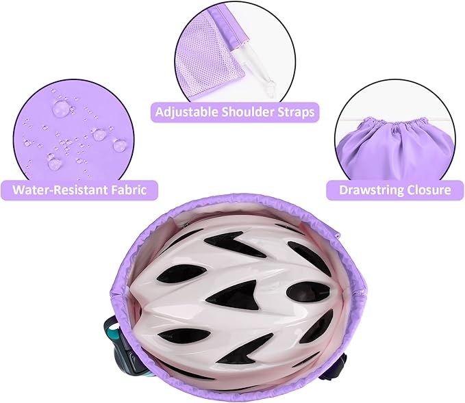 WANDF Drawstring Backpack with Shoulder Pad Sports Gym Backpack with Mesh Pocket String Bag for Women Men (Purple)