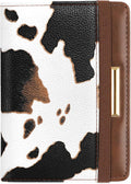 Passport Holder Cover,Traveling Passport Case Cute Passport Wallet for Women, Brown Cow