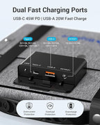 BigBlue 60W Portable Solar Panels with PD 45W USB-C, 20W USB-A, DC Port for Power Station, Phone, Power Bank, Tablet, IP68 Waterproof Foldable Solar Charger with Kickstand for Camping, RV, Emergency