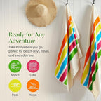 Loon & Lake Luxury Beach Towels Set of 2 - Retro Stripes | 2 Pack 30" x 60" | Crafted from 100% Combed Cotton | Ultra Plush & Super Soft | Retro Collection 1984