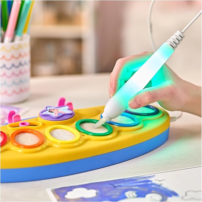 Crayola Color Wonder Magic Light Brush Featuring Ms. Rachel, MessFree Coloring Set with Songs, Paint Set for Toddlers, Art Gift for Kids, Ages 3 & Up