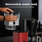 Kismile Drip Coffee Machine,SCA Certified Coffee Maker,Pour Over Coffee Brew with 3s Instant Heat 197-205℉, Adjustable Flow Control, Deep Cold Brew & Keep Warm 40 Min, Easy to Clean (Red)
