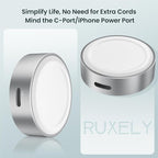 RUXELY Magnetic Charger Adapter 5W for Apple Watch 11,Portable Wireless Fast iWatch Charger with USB C & iPhone Power Port,Short Apple Watch Charging Cable for iWatch Series 10 9 8,Ultra,SE,42/46/44mm