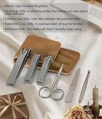 6-Piece Nail Clippers Set for Men Toe and Fingernail Clippers Kit with Travel Case Mens Manicure Nail Grooming Kits Gift for Dad Husband Boyfriend Men’s Personal Care Essentials