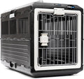 Pet Carrier & Crate, 26.4" L x 15.3" W x 18.8" H - Collapsible for Medium Cats and Dogs, Portable Hard Plastic Wall Kennel for Indoor/Outdoor Use