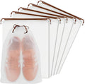 KLASIT Shoe Bags for Travel,Large Waterproof Portable Drawstring Clear Shoe Bags,Travel Essentials for Men and Women,15.7 x 11.8 inches, 5 PACK