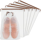 KLASIT Shoe Bags for Travel,Large Waterproof Portable Drawstring Clear Shoe Bags,Travel Essentials for Men and Women,15.7 x 11.8 inches, 5 PACK