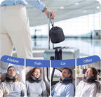 ZIKEE Dual-Layer Memory Foam Neck Pillow for Airplane, Travel Pillow with Seat Straps to Secure Head & Neck, Ergonomic Ear-Friendly Neck Pillow for Traveling with Breathable Vent Holes, Airy Cover