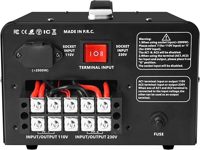 Cantonape 5000 Watt Voltage Converter Transformer - Heavy Duty Step Up/Down Convert from 110-120 Volt to 220-240 Volt and from 220-240 Volt to 110-120 Volt