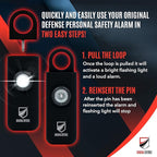 Original Defense® Siren Self-Defense Alarm - 130 dB Keychain Alarm with LED Strobe Light for Women, Children, and Elderly - Police Recommended - (Black, 1 Count)