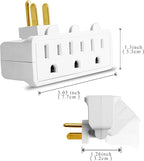 Oviitech 3-Outlet Swivel Wall Adapter,2 Pack Grounded 180 Degree Swivel Wall Tap,Multi-Plug Outlets,White.