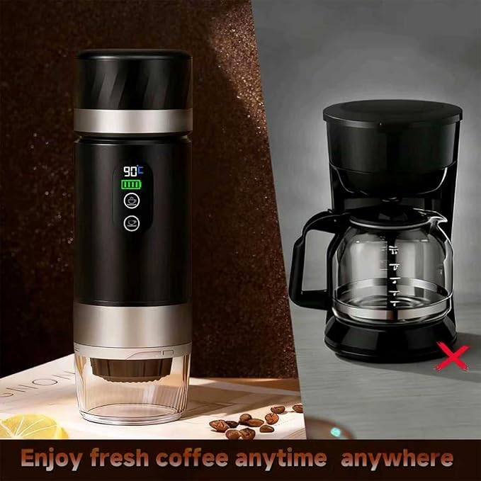 Portable Coffee Maker, Removable 7500mAh Battery, 20Bar High-Pressure Fast Extraction, USB Charging, Stand & Carry Bag, Supports Coffee Grounds & NS Pods, Ideal Camping Makers for Travel