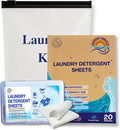 Travel Laundry Detergent Sheets 30 and 20 Pack – Hand Wash or Machine Wash Travel Detergent, Compact Sink Washing Detergent Strips for Clothes on Trips, Hotels & Cruises