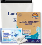 Travel Laundry Detergent Sheets 30 and 20 Pack – Hand Wash or Machine Wash Travel Detergent, Compact Sink Washing Detergent Strips for Clothes on Trips, Hotels & Cruises