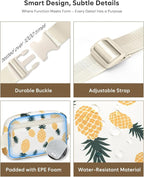 Pritent Fanny Packs for Women Cross Body Bag Waterproof Belt Bag with Adjustable Strap and Zipper Back Pocket Small Crossbody Bags Fashion Waist Packs for Workout Travelling(Pineapple)