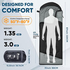 PTEROMY Sleeping Bags for Adults, Lightweight and Machine Washable, Water Resistant Backpacking Camping Sleeping Bag for Warm Cold Weather, Camping Essentials for Hiking Travel