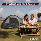 Golabs CT1 2 Person Camping Tent, Easy Set Up in 3 Mins, PU800mm Waterproof w/Mesh Top & Door with Ventilation, Lightweight 4.4lbs Portable Family Tent with Carry Bag &Interior Storage Pockets &Hook