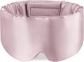 Zenssia 100% Mulberry Silk Sleep Mask Eye Mask for Man and Woman with Adjustable Headband, Full Size Large Sleep Mask & Blindfold for Total Blackout for All Night Sleep, Travel & Nap- Light Plum