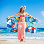 12 Pcs Island Oversized Microfiber Beach Towels Set 30 x 60 Extra Large Fiber Swim Pool Towel Absorbent Bath Blanket for Travel Vacation Accessories Gift Spa Soft Lightweight