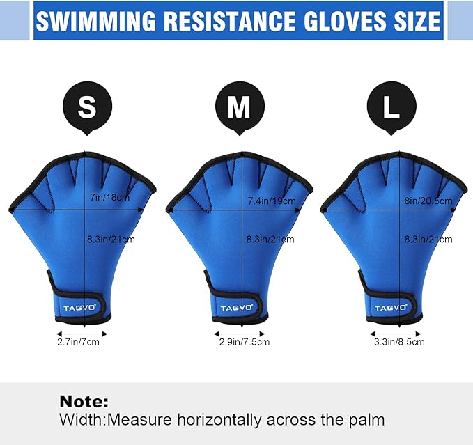 TAGVO Aquatic Gloves for Helping Upper Body Resistance, Webbed Swim Gloves Well Stitching, No Fading, Sizes for Men Women Adult Children Aquatic Fitness Water Resistance Training
