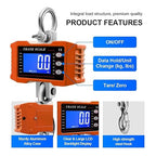 Portable 1000Kg/500Kg Digital Hanging Scale - Heavy-Duty Industrial Hook Scale with LCD Backlight, Unit Change Function, Sturdy & Safe