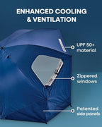 Sport-Brella Premiere UPF 50+ Umbrella Shelter with Patented Side Panels and Tilt Mechanism, Heavy-Duty 1.25 Inch Center Pole, Auger Anchor for Sand and Grass