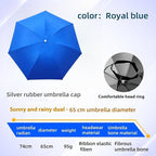 3 Pack Umbrella Hat, Sports Head Umbrella Hats for Adult Women, 26" Diameter Folding Waterproof Rainbow Fishing Headwear for Outdoor Party Beach Hiking