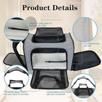 Top tasta Dog Cat Carrier Pet Carriers for Large Cats Small Dogs Carrier Soft Sided Puppy up to 25Lbs Dog Carrier Portable Foldable Dog Cat Travel Carrier (Large-Grey& Black -20 * 13 * 13)