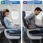 Portable Inflatable Seat Cushion, Airplane Travel Cushion Kit with Storage Pouch, Eye Mask & Earplugs, Fits Airplane Seat/Car/Office/Chairs (36 Air Cells)