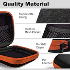 Square Earbud Case Portable EVA Carrying Case Storage Bag Cell Phone Accessories Organizer with Carabiner for Earphone, Earbud, Earpieces, SD Memory Card, Camera Chips, Tech Pouch, Orange1