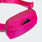 Pander Everywhere Belt Bag for Women, 5 Zipper Pockets Nylon Crossbody Fanny Pack Purse (Sonic Pink).