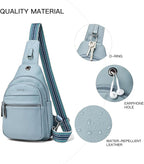 LATMAP Sling Bag For Women Faux Leather Small Casual Daypack Backpack Fanny Pack Crossbody Chest Bags Purse