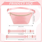 Amylove 9 Pieces Fanny Packs Nylon Waist Bag Zipper Travel Running Bag with Adjustable Strap for Women Men(Nylon,Pink)