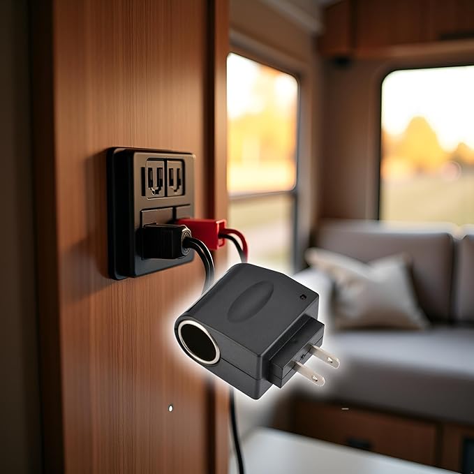 Black AC DC Converter Outlet Power Supply AC 110V - 220V to car DC 12V Replacement Car Supplies can be Used Conversion Adapter Power Converters Automotive Replacement Lighting and Electrical Equipment