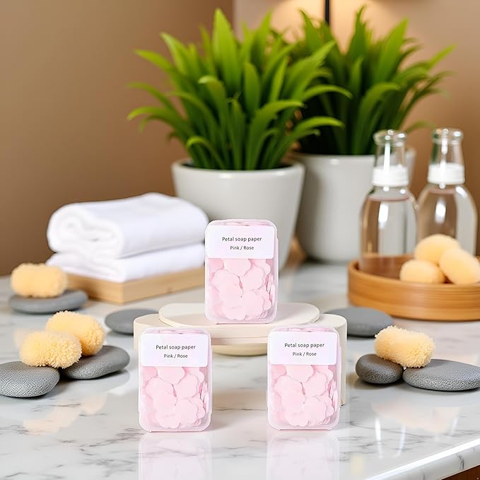 300pcs Portable Hand Washing Soap Sheets, Scented Mini Soap Sheets, Paper Soap for Travel,Disposable Soluble Soap for Outdoor Travel, Camping, Hiking
