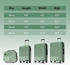 GinzaTravel 4 Piece Hard Shell Luggage Sets with Spinner Wheels PP Hardside Large Suitcase with Wheels TSA Lock,20 inch 24 inch 28 inch,Green