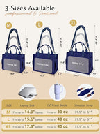 BESBESME Canvas Tote Bag for Women with Zipper & Compartments– Large Work & College Laptop Tote Crossbody Shoulder Bag