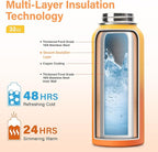 DYSANKY 32 oz Insulated Water Bottle | Upgraded Thickened Stainless Steel Water Jug for Gym and Hiking with Straw, Carrier Bag, Handle Strap | BPA-Free 32 oz