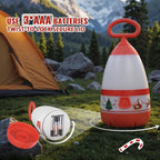 Kids Camping Lantern with Christmas Santa Sleigh Battery Powered (3×AAA Included), 3 Mode Eye Prptecting Night Light, IPX4 Waterproof Silicone Handle Tent Light for Children Gifts (2-Pack)