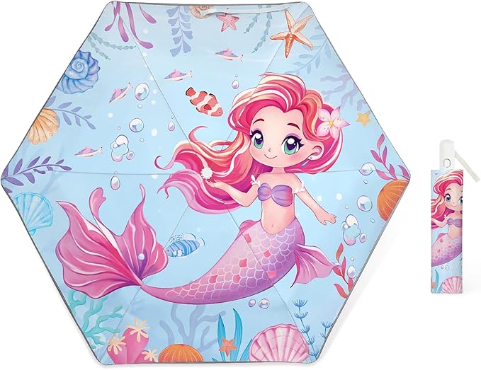 Kids Folding Umbrella Auto Open/Close Umbrellas for Rain Round Corner Safe Design UV Resistant Automatic Children Travel Umbrellas Reinforced Canopy 360° Reflective Strip Lightweight for Girls & Boys