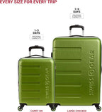 SwissGear 7366 Signature Hardside Expandable Luggage with Spinner Wheels, TSA Lock, Cup-Holder, Green, 2-Piece Set (19/27)