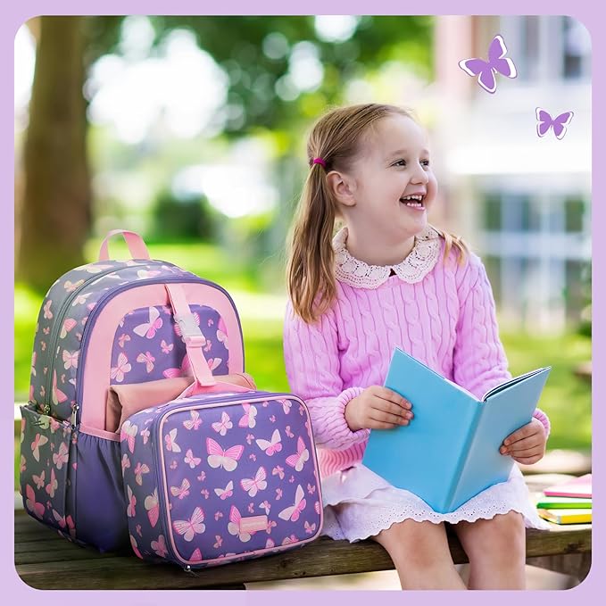mommore Kids Backpack for Boys Girls 4-8 Kindergarten Elementary School Backpack with Lunch Box - 15” H Fit Folder