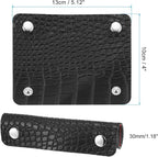 PATIKIL Luggage Handle Wrap, 2 Pack Irregular Pattern PU Handbag Grip Cover Protector Identifier with Clasp for Suitcase Grocery Shopping Bag, Black