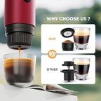 Portable Espresso Machine, Travel Coffee Maker for Camping, Car Coffee Maker Self-Heating with USB-C, 20 Bar 2-in-1 Electric Coffee Maker With Ground Coffee & NS Capsule for RV, Hiking, Office(White)