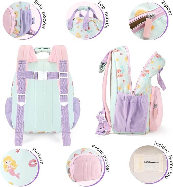 GAGAKU Toddler Backpack for Girls 2-4 years Kids Mini Backpacks Cartoon Breathable Comfortable Preschool Daypack for School Travel Lightwieght Bag - Pink