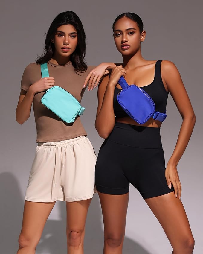 YOSHUYUKI Waist Belt Bag for Women Lulu Dupes Mini Small Crossbody Purse Sling Cute Fashion Waterproof Fanny Pack Over The Shoulder Bags Fashionable Travel Running Belt Pouch Bum Bag Peppermint Green
